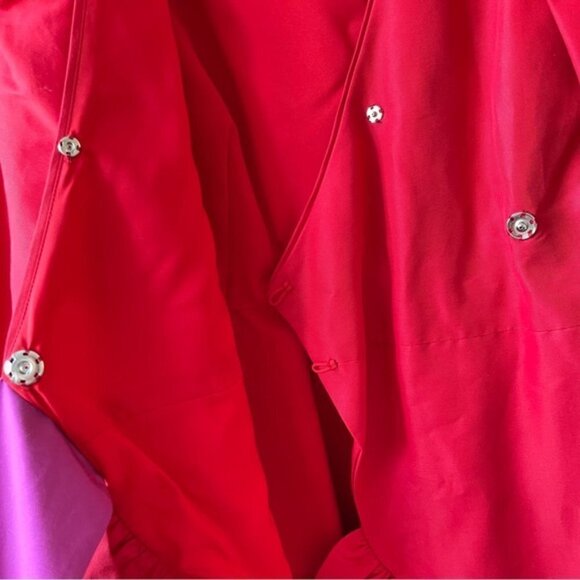 Tanya Taylor Red Wrap Dress with Purple Accent - Picture 7 of 12